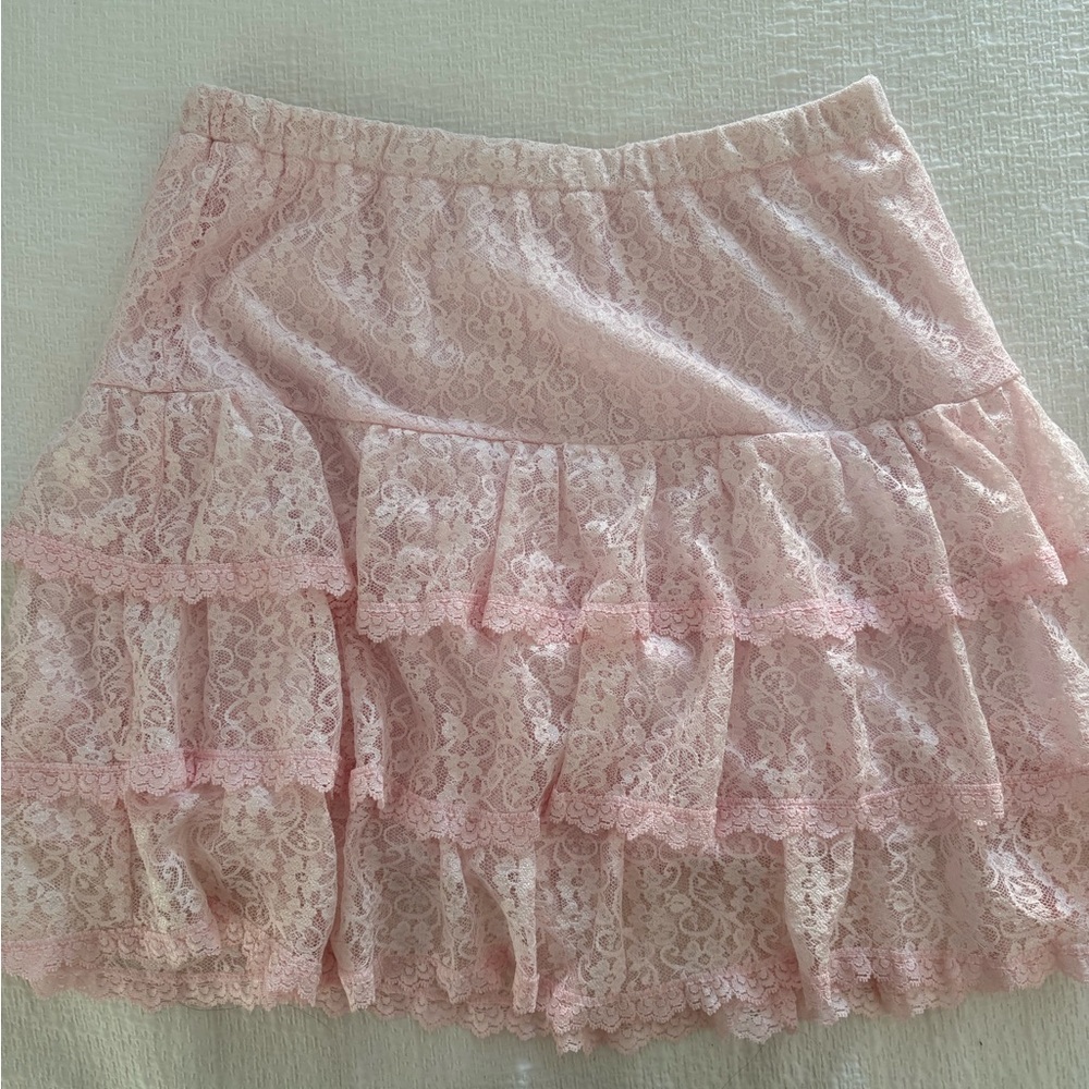 Vintage pink ruffle skirt